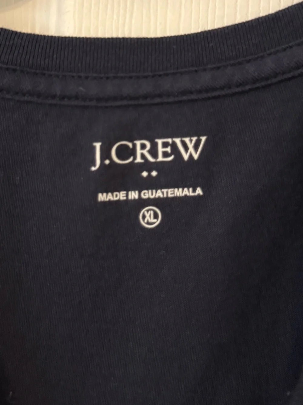 J. Crew Navy Short Sleeve Crewneck Tee with White Logo